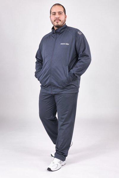 Ramon Miele Large Size Stand Collar Zippered Men's Tracksuit with Pockets