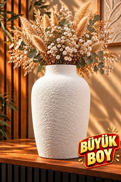 MERAM PRİNT Büyük Boy Premium Dekoratif Vazo