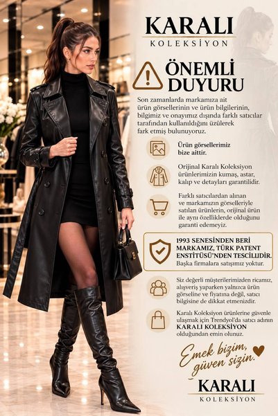KARALI KONFEKSİYON KISA DERİ TRENÇKOT
