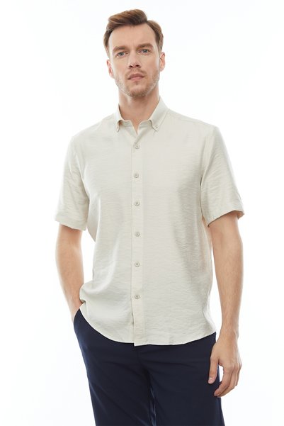 PAULMARK CĂMAȘĂ BĂRBĂTEASCĂ CU MÂNECĂ SCURTĂ, LEJEĂ, SLIM, KSD4543
