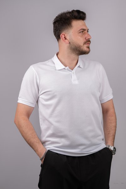 Huğlu Petek Desen Polo Yaka Tişört
