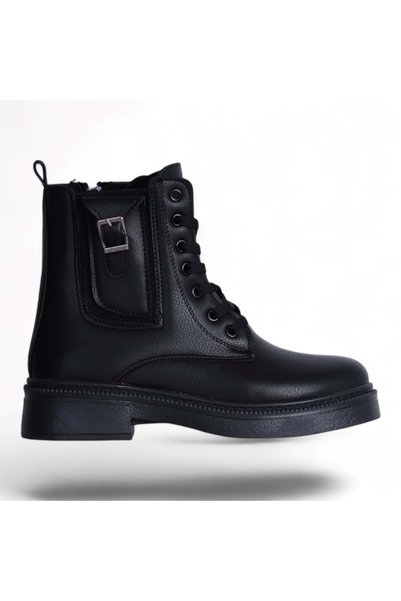 Scarletta M-458 Black-Cream Winter Women's Boots Shoes