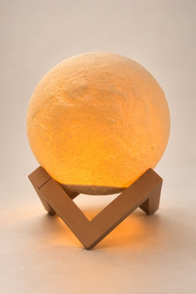 DEMPOWER 3d Ay Gece Lambası - 36 Cm Çap - Stand Hediyeli
