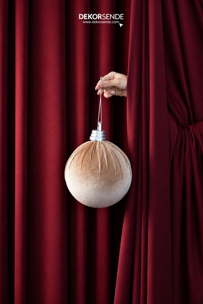 Dekorsende Christmas Tree Ball Velvet Champagne Ball 20 cm