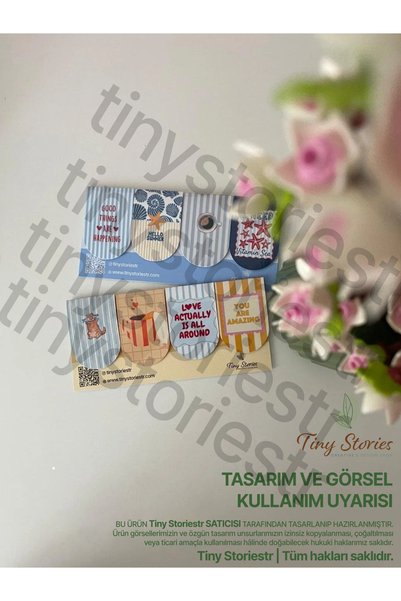 tinystoriestr فاصل كتب ملون بتصميمات مختلفة - 8 قطع - من تينيستوريست.
