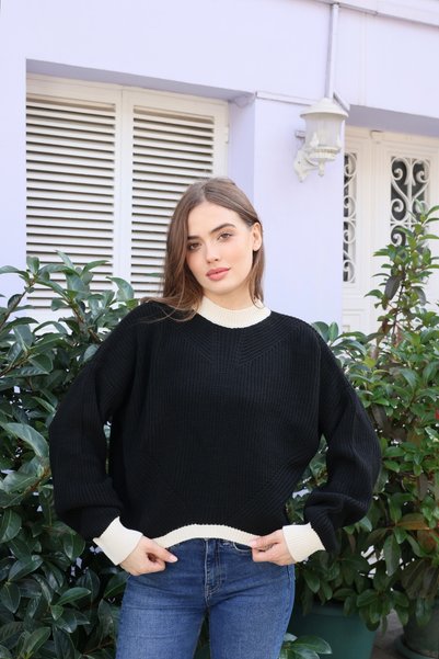 NİSUM MODA سترة تريكو بلونين