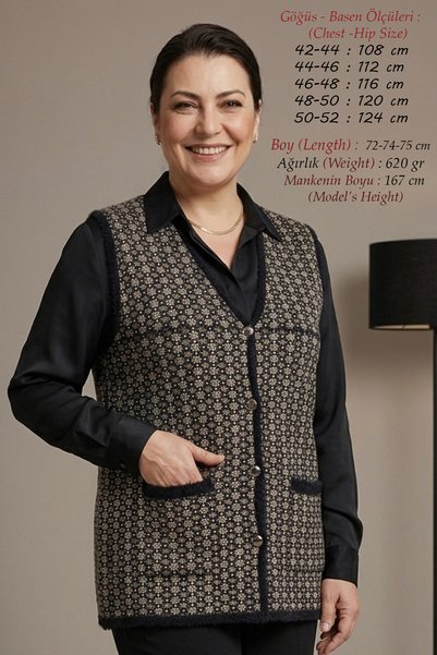 Laden Soft-Textured, Thick-Textured Winter Wool Knit Cardigan for Moms with B...