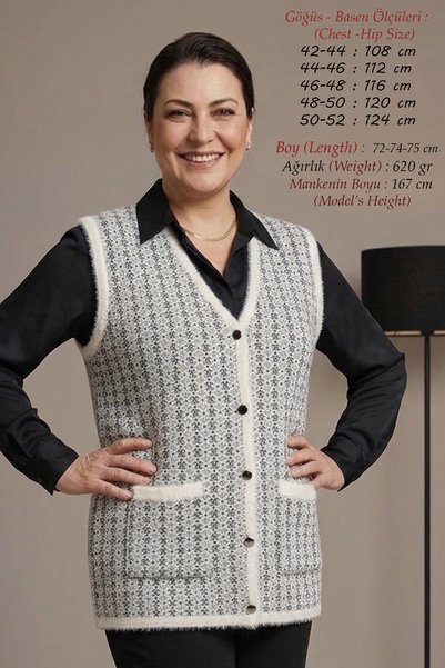 Laden Soft-Textured, Thick-Textured Winter Wool Knit Cardigan for Moms with B...