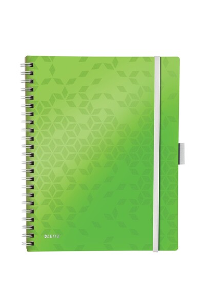 Leitz Caiet de birou spiralat A4 cu copertă PP verde, cu linii, Be Mobile Wow