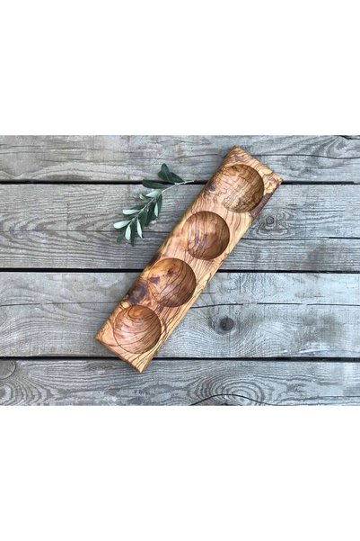 egedeneve Natural Olive Tree 4 Compartment Snack Bowl - Aphrodite Collection ...
