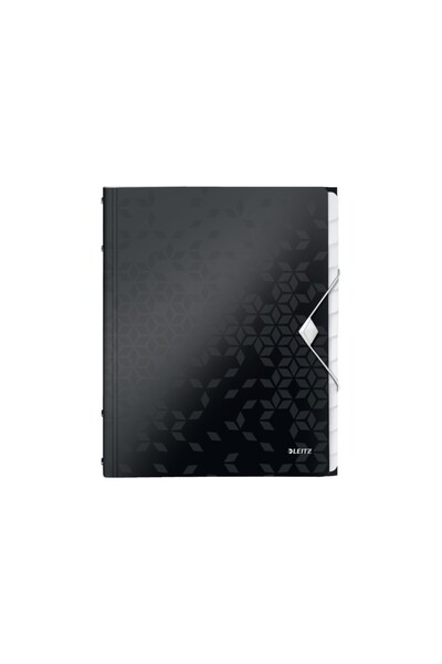 Leitz Plastic map with 12 compartments black WOW