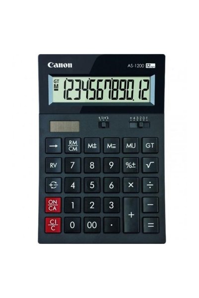 Canon As-1200 Hb 12 Digit Black Desktop Calculator