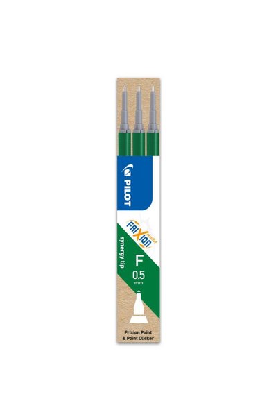 Pilot Set de 3 rezerve cu rolă Frixion Point 0.5 mm, culori asortate, verde