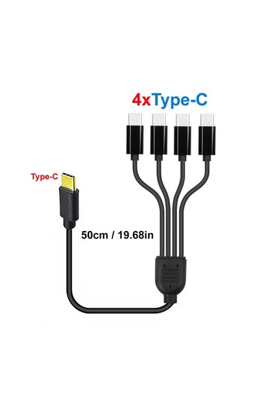 Choice كابل شحن متعدد المنافذ USB-C إلى Type-C بطول 50 سم، ومحول USB إلى Micr...