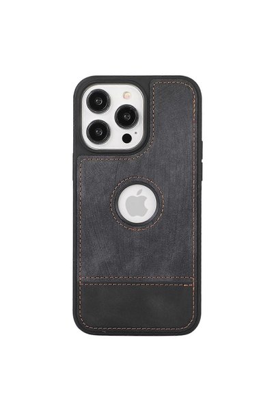 GrandMobile Husa pentru iPhone 15 Plus din Piele, New Business, Graphite Blac...