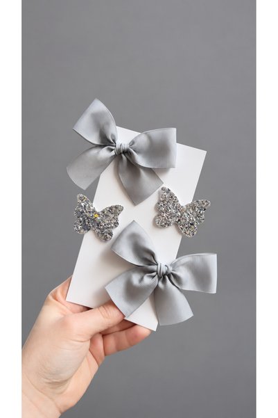 Toka Perisi Clara Silver Clip Buckle Set (5/3 cm Metal Buckle)
