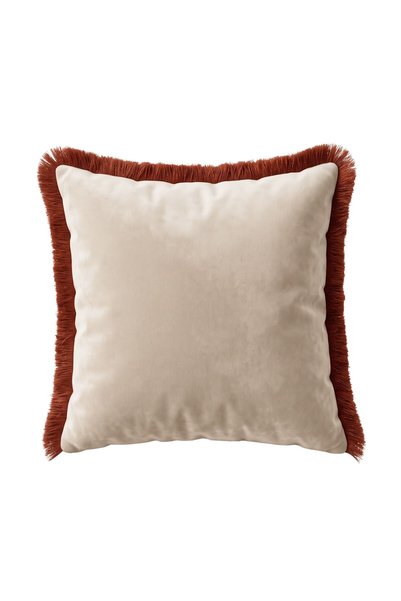 Lidoma Home "سابل" غطاء وسادة مخملي مزين بالشرابات - 45x45