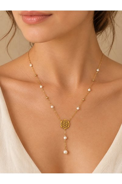 Anatolia Flower of Life Symbol Minimal Steel Necklace