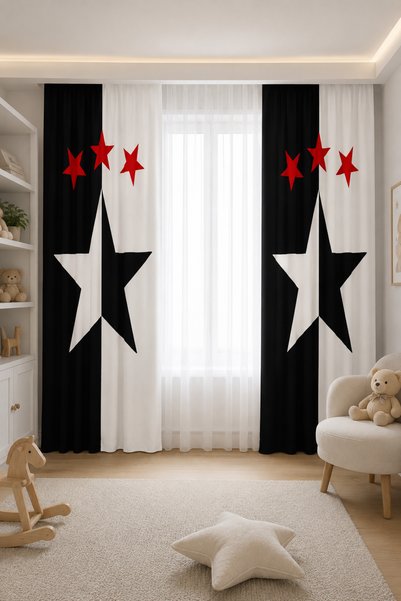 CAPRİCE HALI Caprice Cp159 Taraftar Çift Kanatlı Çocuk Odası Fon Perde