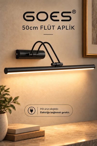 50cm Modern Dekoratif Flüt Kuğu Led Aplik Vitrin Tablo Banyo Çalışma Masası 3200K Günışığı Işık Aydınlatma