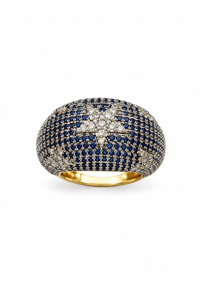 Lovecharm Lacivert Zirkon Taşlı Yıldız Detaylı Ayarlanır Premium Statement Ta...