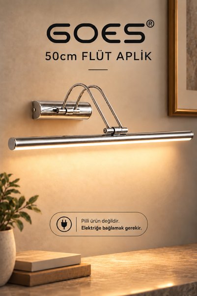 50cm Modern Dekoratif Flüt Kuğu Led Aplik Vitrin Tablo Banyo Çalışma Masası 3200K Günışığı ışık Aydınlatma