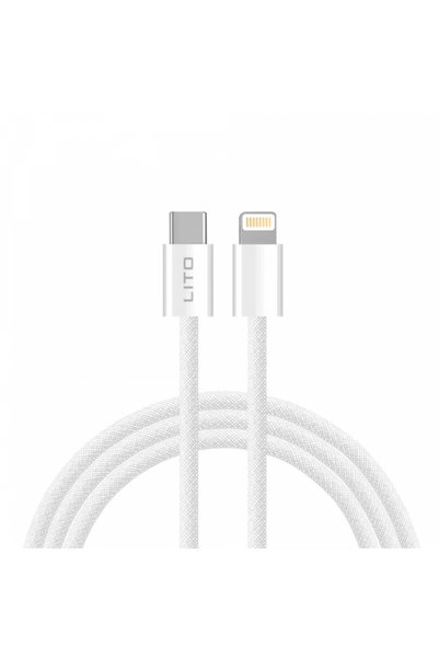 Lito Cablu de date LD04CL, USB-C la Lightning, încărcare rapidă 27W, 2 m, Alb