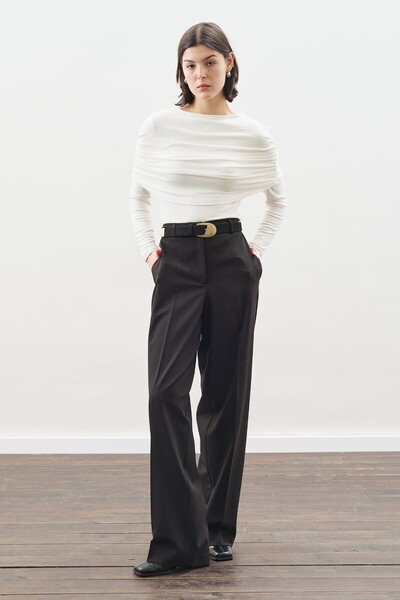 Manuka Long Leg Straight Pants Black