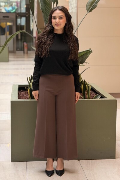 sentez giyim Synthesis Short Wide Leg Pants with Elastic Back