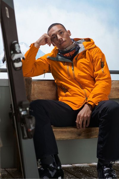 Tchibo Men Plain Windbreaker Jacket, Orange