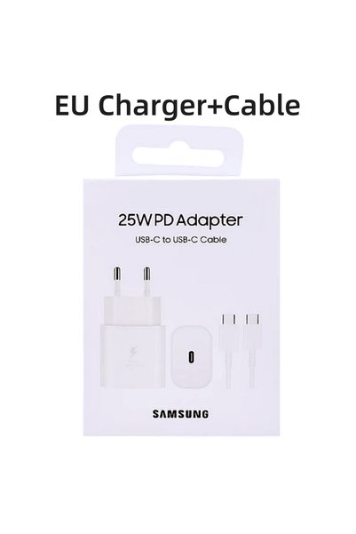 Samsung 25W White EU Set Genuine Charger 25W Fast Charge Original Adapter Typ...