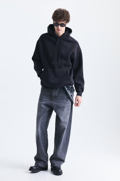 VAMOSCLO Basic Oversized Washable Hoodie Black