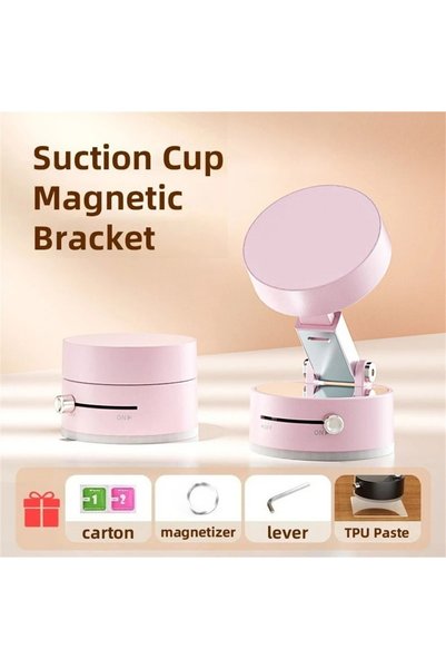 Choice Pink Mobile Phone Vacuum Suction Cup Holder Foldable Desk Stand for iP...