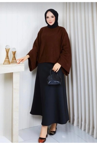 DAMGA Collection Bat Sleeve Half Fisherman Knitwear Sweater