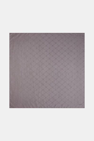 Vakko Cotton Silk Scarf - Monogram - Smoke