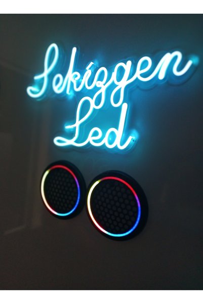 sekizgen led Piksel Neon Ledli Sese Duyarlı 358 Mod Kumnadalı 20'lik Midrange Kapağı 1 Takım 2 Kapak