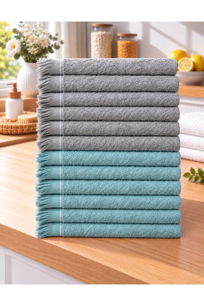 ÖZteks TOPLAM 12 ADET DERİN FRESH 30* 50 CM MUTFAK HAVLUSU - EL HAVLUSU-KURUL...