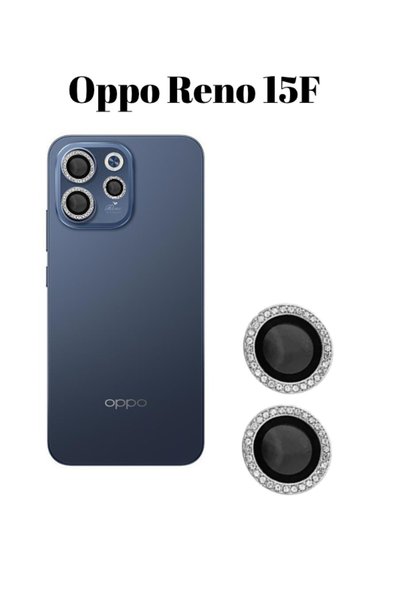 CaseTechnoo Reno 15F Uyumlu Taşlı Parlak Kamera Lens Koruyucu