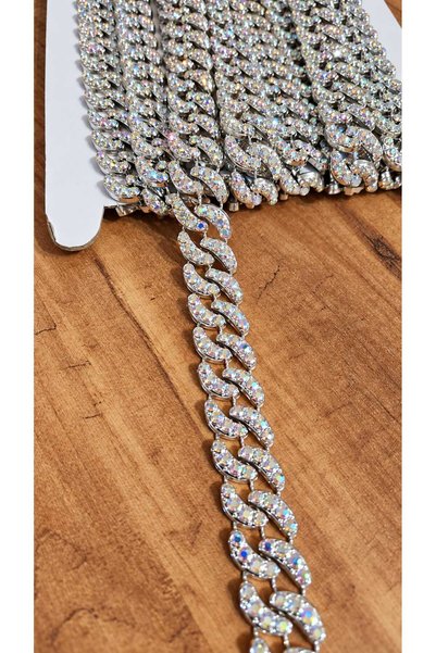 ZELL-ALZ Decorative Ornament Strip, Plastic Stone Strip with a Shiny Crystal ...
