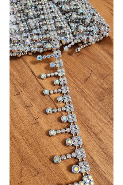 ZELL-ALZ Decorative Ornament Strip, Plastic Stone Strip with a Shiny Crystal ...