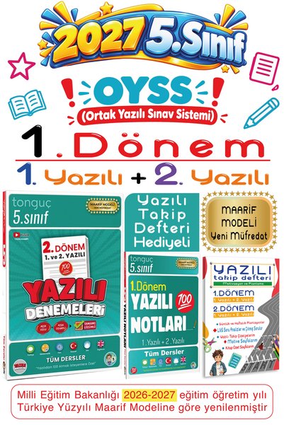 Tonguç Yayınları Tonguç 5. Sınıf 1. Dönem 1. ve 2. Yazılı Notları Tüm Dersler...