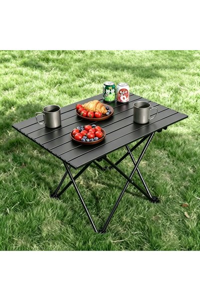EGG Lightweight Foldable Portable Aluminum Camping Table with Carry Bag, Stur...