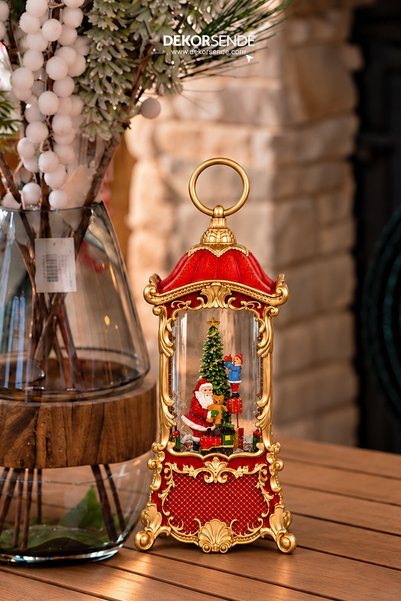 Dekorsende Christmas Snow Globe Santa Claus in Lantern Model 22X25 cm