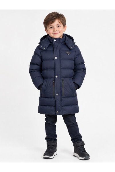 benitto kids معطف طويل منفوخ بغطاء للرأس للأولاد 51379