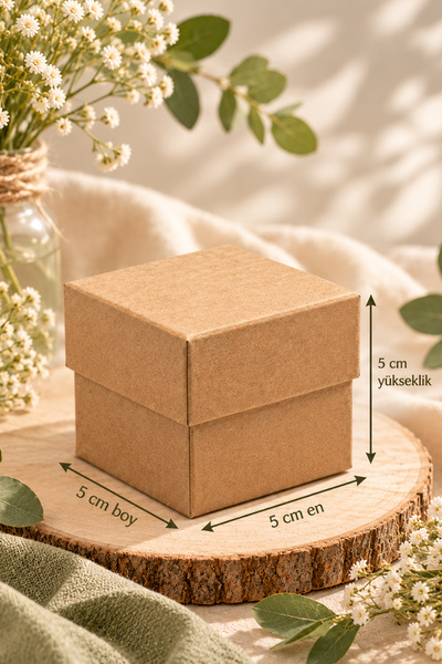 Kutu Ambarı Kraft Kutu Karton Hediye Kutusu 5x5x5cm 24'lü