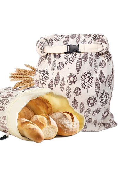 Generic Reusable Beeswax Bread Bags for Sourdough, Natural Beeswax Lined Orga...