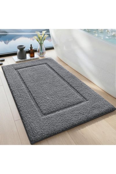 Generic Bathroom Mat Washable Non Slip Bath Mats, 50 x 80 cm Dark Grey