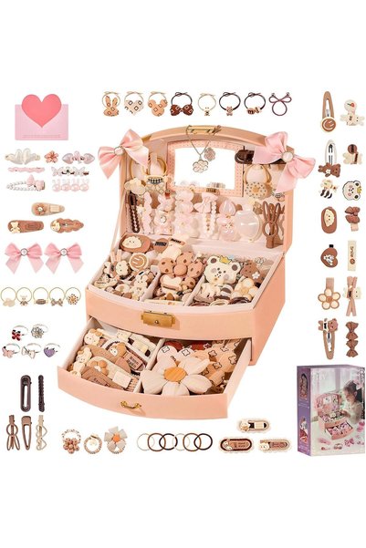 Generic Kids Jewelry Box with Hair Accessories for Girls, Storage Organizer C...