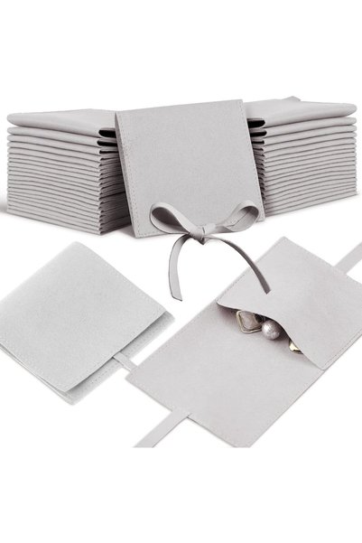 Generic 40 Pcs Microfiber Jewelry Pouch 8x8 cm, Luxury Small Gift Bags With B...