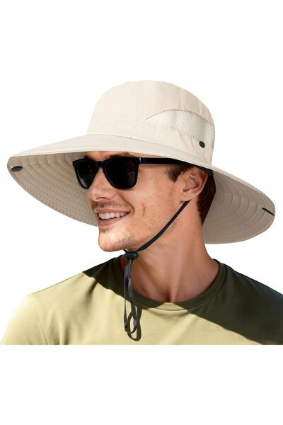 Generic Sun Hat Womens Men 3 Wide Brim UPF 50+ Fishing Beach Bucket Hats